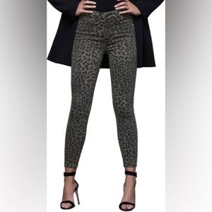 Good American Good Waist Crop Sage Leopard Jeans